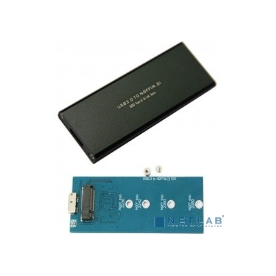 ORIENT 3502U3 Внешний контейнер, USB 3.0 для SSD M.2 (NGFF) SATA 6Gb/s (ASM1153E), поддержка TRIM, алюминий, черный цвет (30342)