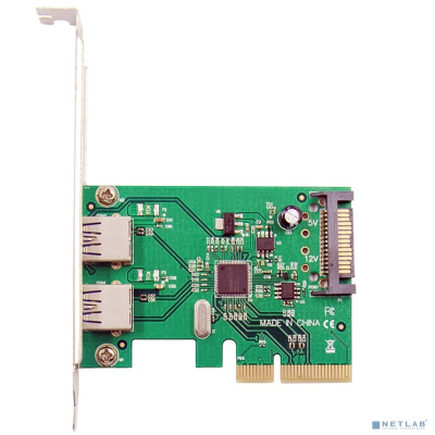 ORIENT AM-31U2PE-2A, Контроллер PCI-Ex4 v3.0, USB 3.2 Gen2 2-port ext Type-A, ASM1142 chipset, разъем доп.питания, в комплекте LP планка крепления (30046)