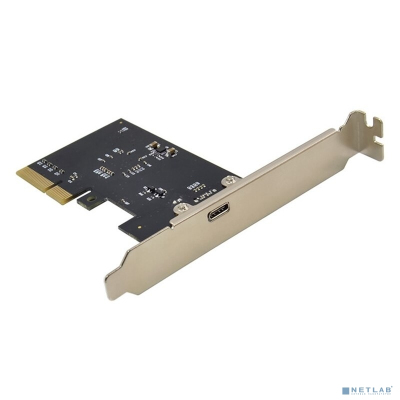 ORIENT AM-U3242PE-C, Контроллер PCI-Ex4 v3.0, USB 3.2 Gen2x2 (SuperSpeed USB 20Gbps), скорость до 20Гбит/с, 1-port Type-C, ASM3242 chipset, Self powered, в комплекте LP планка крепления (31333)