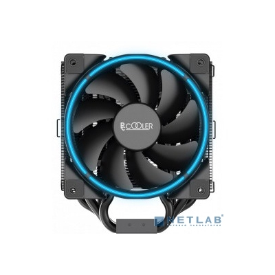 PCCooler Кулер GI-H58UB CORONA B LGA2066/2011/1366/115X/775/AM4/3/3+/AM2/2+/FM1/2/2+ (10 шт/кор, TDP 240W, 120mm PWM SilentPro Blue LED FAN, 5 тепловых трубок 8мм, 1000-1800RPM, 26,5dBa)