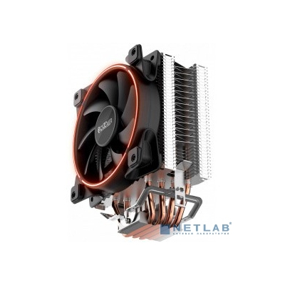 PCCooler GI-X4R Кулер GI-X4 S775/115X/AM2/AM3/AM4 (24 шт/кор, TDP 145W, вент-р 120мм с PWM, Red LED FAN, 4 тепловые трубки 6мм, красная LED подсветка, 1000-1800RPM, 26.5dBa)
