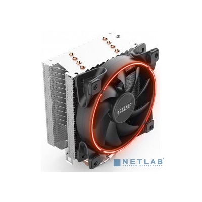 PCCooler GI-X4R Кулер GI-X4 S775/115X/AM2/AM3/AM4 (24 шт/кор, TDP 145W, вент-р 120мм с PWM, Red LED FAN, 4 тепловые трубки 6мм, красная LED подсветка, 1000-1800RPM, 26.5dBa)