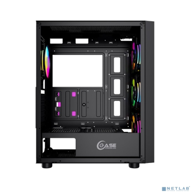 Powercase Alisio Micro X4B, Tempered Glass, 4х 120mm 5-color fan, чёрный, ATX (CAXB_L4)