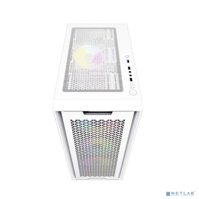 Powercase CAXW-L4 Корпус Alisio X4W, Tempered Glass, 4x 120mm 5-color fan, белый, ATX (CAXW-L4)