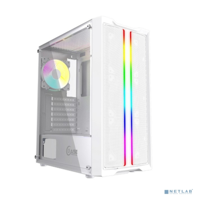 Powercase CMIEW-F4S Корпус Mistral Evo White, Tempered Glass, 1x 120mm PWM ARGB fan + ARGB Strip + 3x 120mm PWM non LED fan, белый, ATX (CMIEW-F4S)
