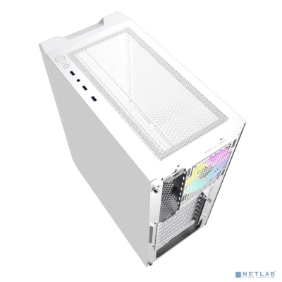 Powercase CMIEW-F4S Корпус Mistral Evo White, Tempered Glass, 1x 120mm PWM ARGB fan + ARGB Strip + 3x 120mm PWM non LED fan, белый, ATX (CMIEW-F4S)