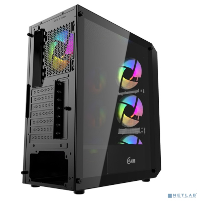 Powercase Mistral Edge, Tempered Glass, 4x 120mm 5-color fan, чёрный, ATX (CMIEB-L4)