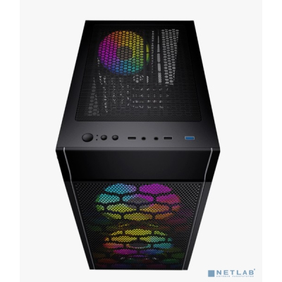 Powercase Mistral Micro H3B V2, Tempered Glass, 2x 140mm + 1х 120mm 5-color fan, черный, mATX (CMIH3BV2-L3)