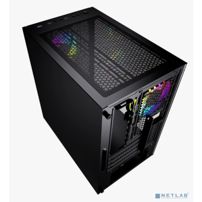 Powercase Mistral Micro H3B V2, Tempered Glass, 2x 140mm + 1х 120mm 5-color fan, черный, mATX (CMIH3BV2-L3)