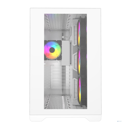 Powercase Vision White, Tempered Glass, 4х 120mm 5-color fan, белый, ATX (CVWA-L4)