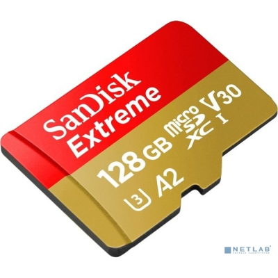 Micro SecureDigital 128GB SanDisk microSDXC Class 10 UHS-I A2 C10 V30 U3 Extreme 190MB/s [SDSQXAA-128G-GN6MN]
