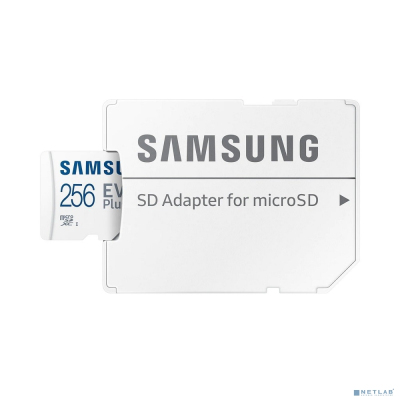 Micro SecureDigital 256GB Samsung EVO Plus Class 10, A2, V30, UHS-I (U3), W 90 МБ/с, R 130 МБ/с, <MB-MC256KA/KR> адаптер на SD