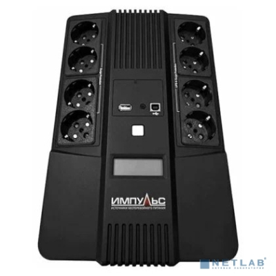 Импульс ИБП МАСТЕР 600 360Вт 600ВА {600/360 ВА/Вт, LED, USB, RJ11/RJ45, SCHUKOx8} черный {MT60102}