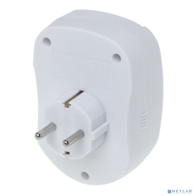 BURO Сетевой фильтр 1 розетка (100SH-W), белый (коробка) {992324}