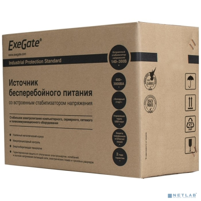 Exegate EP285604RUS ИБП ExeGate SpecialPro UNB-800.LED.AVR.EURO <800VA/480W, LED, AVR, 2 евророзетки, Black>