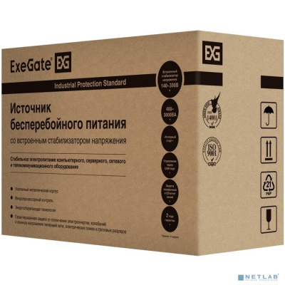 Exegate EX292613RUS ИБП ExeGate SpecialPro UNB-2200.LED.AVR.2SH.RJ.USB <2200VA/1300W,LED, AVR,2*Schuko, RJ45/11, USB, металлический корпус, Black>