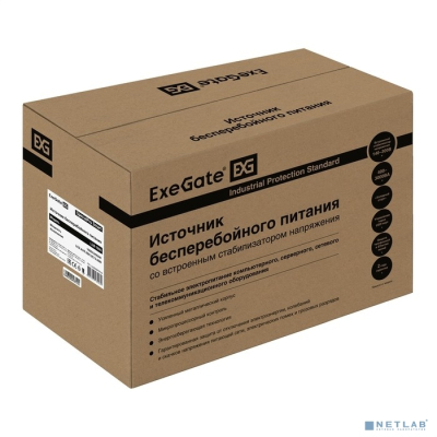 Exegate EX292804RUS ИБП ExeGate SpecialPro Smart LLB-1600.LCD.AVR.2SH.3C13.USB <1600VA/950W, LCD, AVR, 2*Schuko+3*C13, USB, съемн.кабель, металлический корпус, Black>