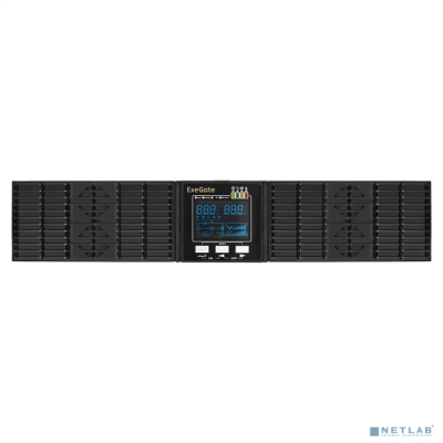 Exegate EX293050RUS ИБП On-line ExeGate PowerExpert ULS-3000.LCD.AVR.1SH.2C13.USB.RS232.SNMP.2U <3000VA/3000W, On-Line, PF=1, LCD, 1*Schuko+2*C13, RS232, USB, SNMP-slot, Rackmount 2U/Tower, металличес