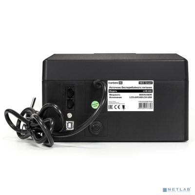 Exegate EX293857RUS ИБП ExeGate NEO Smart LHB-800.LCD.AVR.8SH.CH.USB <800VA/480W, LCD, AVR, 8*Schuko, USB, 4*USB-порта для зарядки, Black>