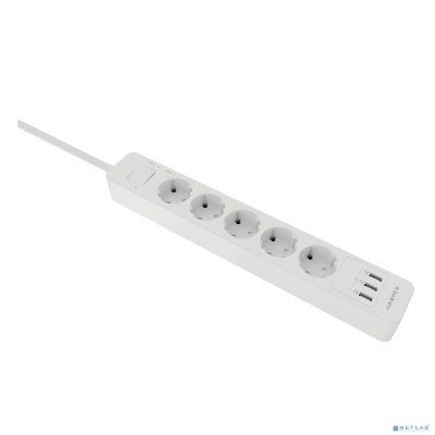 Harper Сетевой фильтр с USB зарядкой UCH-560 White (5 роз.,3м.,3 x USB 2.4A (max 3.4A), 4000W) {H00003014}