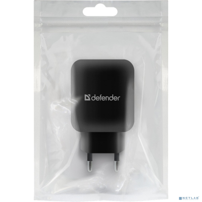 Defender Сетевой адаптер 2xUSB, 5V/2.1А, черный, пакет (EPA-13) (83840)