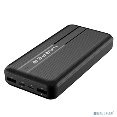 Harper Аккумулятор внешний портативный PB-20006 black (20 000mAh; Li-Pol; Вход Micro USB/Type-C, 3А; Выход: 2 USB: 5/4.5/2/1.5 А, (4.5/5/9/12 В); Выход: 1 Type-C/3А; Quick Charge и Power Delivery