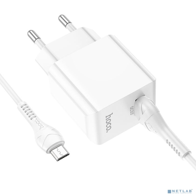 HOCO HC-66861 C98A/ Сетевое ЗУ + Кабель Micro 1m/ QC 3.0/ 1 USB/ Выход: 5V_9V_12V, 18W/ White