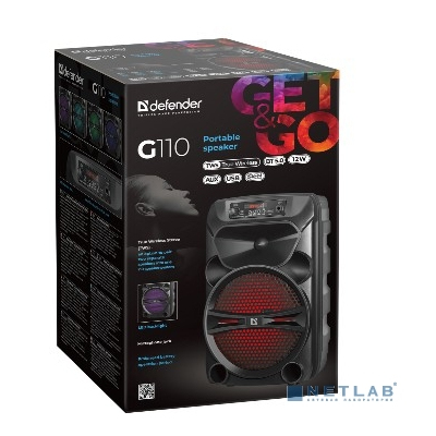 Defender G110 12Вт, Light/BT/FM/USB/LED/AUX [65110]