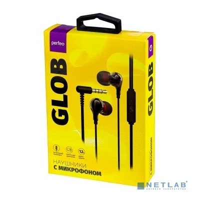 Perfeo наушники внутриканальные c микрофоном GLOB черные