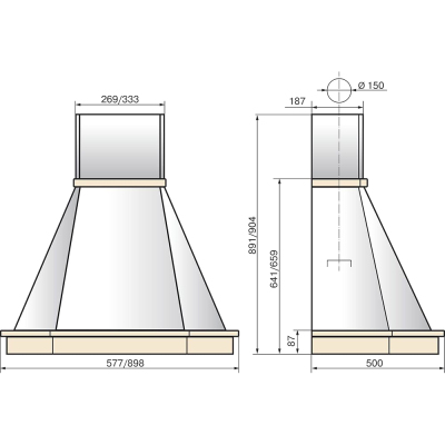 Вытяжка настенная Elikor Камин Грань 60П-650-П3Л