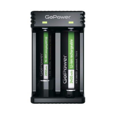 З/У для аккумуляторов GoPower LiCharger 4 Ni-MH/Ni-Cd/Li-ion/IMR 2 слота (1/100)