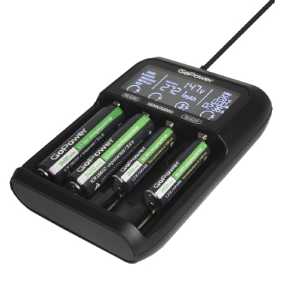 З/У для аккумуляторов GoPower Genius2000 Ni-MH/Ni-Cd/Li-ion/IMR/LiFePO4 4 слота (1/40)
