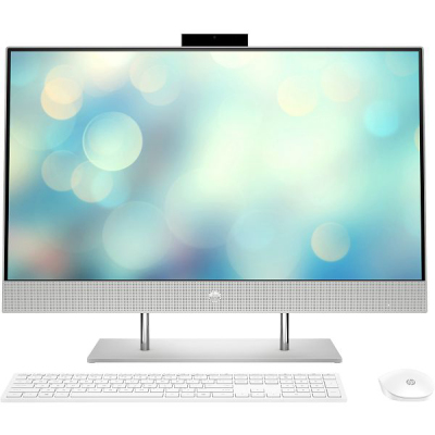 Моноблок/ HP 27-dp0019ny AiO 27"(1920x1080)/AMD Ryzen 5 4500U(2.3Ghz)/8192Mb/256PCISSDGb/noDVD/Int:AMD Intergrated Graphics /Cam/WiFi/war 1y/Starry White/DOS + no kbd, no mouse