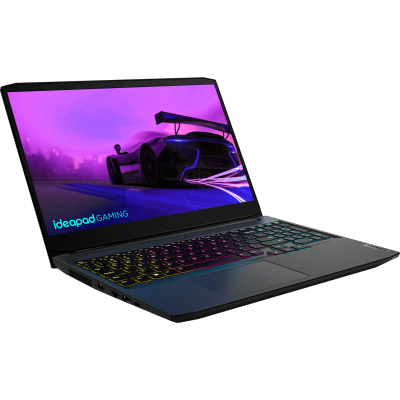 Ноутбук/ Lenovo IdeaPad Gaming 3 15IHU6 15.6"(1920x1080 IPS)/Intel Core i7 11370H(3Ghz)/16384Mb/512SSDGb/noDVD/Ext:nVidia GeForce RTX3050(4096Mb)/Cam/BT/WiFi/45WHr/war 1y/2.25kg/black/noOS + 170W, RU kbd