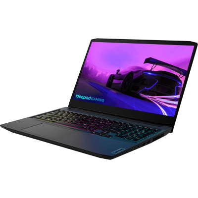 Ноутбук/ Lenovo IdeaPad Gaming 3 15IHU6 15.6"(1920x1080 IPS)/Intel Core i7 11370H(3Ghz)/16384Mb/512SSDGb/noDVD/Ext:nVidia GeForce RTX3050(4096Mb)/Cam/BT/WiFi/45WHr/war 1y/2.25kg/black/noOS + 170W, RU kbd
