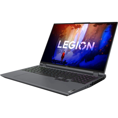 Ноутбук/ Lenovo Legion 5 Pro 16ARH7H 16"(2560x1600 IPS)/AMD Ryzen 7 6800H(3.2Ghz)/32768Mb/1024SSDGb/noDVD/Ext:nVidia GeForce RTX3070Ti(8192Mb)/Cam/BT/WiFi/80WHr/war 1y/2.49kg/storm grey/Win11Home + 300W, RU kbd