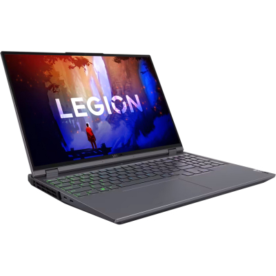 Ноутбук/ Lenovo Legion 5 Pro 16ARH7H 16"(2560x1600 IPS)/AMD Ryzen 5 6600H(3.3Ghz)/16384Mb/1024SSDGb/noDVD/Ext:nVidia GeForce RTX3060(6144Mb)/Cam/BT/WiFi/80WHr/war 1y/2.49kg/storm grey/noOS + 300W, RU kbd