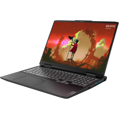 Ноутбук/ Lenovo IdeaPad Gaming 3 16ARH7 16"(1920x1200 IPS)/AMD Ryzen 5 6600H(3.3Ghz)/16384Mb/512SSDGb/noDVD/Ext:nVidia GeForce RTX3050Ti(4096Mb)/Cam/BT/WiFi/71WHr/war 1y/2.5kg/onyx grey/Win11Home + 170W, RU kbd