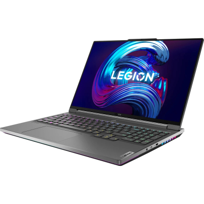 Ноутбук/ Lenovo Legion 7 16IAX7 16"(2560x1600 IPS)/Intel Core i9 12900HX(2.3Ghz)/32768Mb/1024SSDGb/noDVD/Ext:nVidia GeForce RTX3080Ti(16384Mb)/Cam/BT/WiFi/99WHr/war 1y/2.53kg/storm grey/Win11Home + 300W, RU kbd