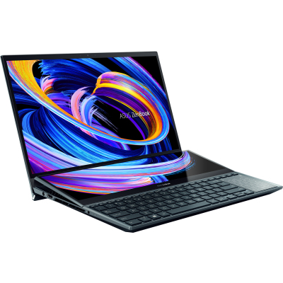 Ноутбук/ ASUS UX582HS-H2034W Touch +ScreenPad +Plamrest+backpack+Stylus+Stand 15.6"(3840x2160 OLED)/Touch/Intel Core i7 11800H(2.3Ghz)/32768Mb/1024PCISSDGb/noDVD/Ext:nVidia GeForce RTX3080(8192Mb)/Cam/BT/WiFi/war 1y/2.34kg/Celestial Blue/W11 + Support Num