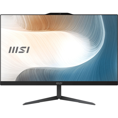 Моноблок/ MSI Modern AM242T 23.8"(1920x1080 (матовый))/Touch/Intel Core i5 1240P(1.7Ghz)/8192Mb/512PCISSDGb/noDVD/Int:Intel Iris Xe Graphics/Cam/BT/WiFi/war 1y/4.65kg/Black/DOS