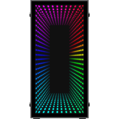 Компьютерный корпус, без блока питания ITX/ Gamemax Abyss ITX case, black, w/o PSU, w/2xUSB3.0, infinity rainbow lights FP, w/2x120mm Rainbow top fans (FN12ARGB-M)