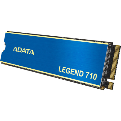 Твердотельный накопитель/ ADATA SSD LEGEND 710, 1TB, M.2(22x80mm), NVMe 1.4, PCIe 3.0 x4, 3D NAND, R/W 2400/1800MB/s, IOPs 180 000/150 000, TBW 260, DWPD 0.23, with t Heat Sink (3 года)