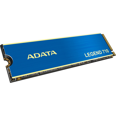 Твердотельный накопитель/ ADATA SSD LEGEND 710, 1TB, M.2(22x80mm), NVMe 1.4, PCIe 3.0 x4, 3D NAND, R/W 2400/1800MB/s, IOPs 180 000/150 000, TBW 260, DWPD 0.23, with t Heat Sink (3 года)