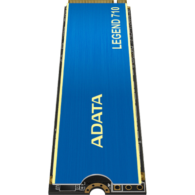 Твердотельный накопитель/ ADATA SSD LEGEND 710, 512GB, M.2(22x80mm), NVMe 1.4, PCIe 3.0 x4, 3D NAND, R/W 2400/1000MB/s, IOPs 90 000/150 000, TBW 130, DWPD 0.23, with t Heat Sink (3 года)