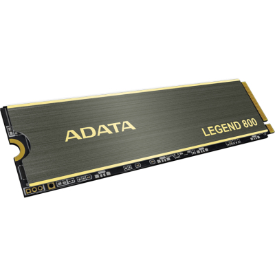 Твердотельный накопитель/ ADATA SSD LEGEND 800, 1000GB, M.2(22x80mm), NVMe 1.4, PCIe 4.0 x4, 3D NAND, R/W 3500/2200MB/s, IOPs н.д./н.д., TBW 600, DWPD 0.55, with Heat Sink (3 года)