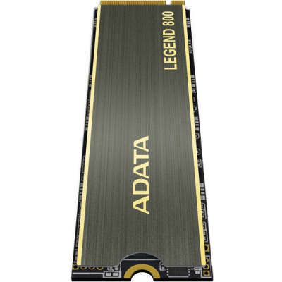 Твердотельный накопитель/ ADATA SSD LEGEND 800, 1000GB, M.2(22x80mm), NVMe 1.4, PCIe 4.0 x4, 3D NAND, R/W 3500/2200MB/s, IOPs н.д./н.д., TBW 600, DWPD 0.55, with Heat Sink (3 года)