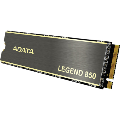 Твердотельный накопитель/ ADATA SSD LEGEND 850, 512GB, M.2(22x80mm), NVMe 1.4, PCIe 4.0 x4, 3D NAND, R/W 5000/2700MB/s, IOPs 380 000/530 000, TBW 500, DWPD 0.54, with Heat Sink (5 лет)