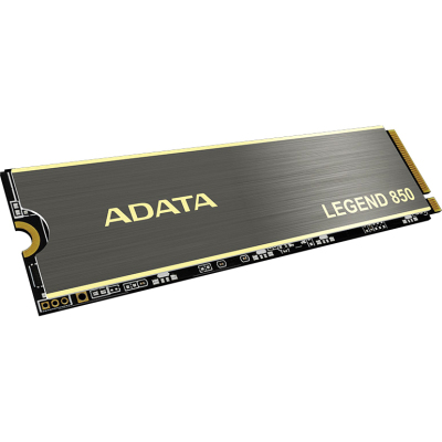 Твердотельный накопитель/ ADATA SSD LEGEND 850, 512GB, M.2(22x80mm), NVMe 1.4, PCIe 4.0 x4, 3D NAND, R/W 5000/2700MB/s, IOPs 380 000/530 000, TBW 500, DWPD 0.54, with Heat Sink (5 лет)