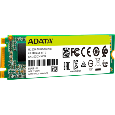 Твердотельный накопитель/ ADATA SSD Ultimate SU650, 240GB, M.2(22x80mm), SATA3, 3D TLC, R/W 550/500MB/s, IOPs 80 000/60 000, TBW 140, DWPD 0.5 (3 года) Bulk